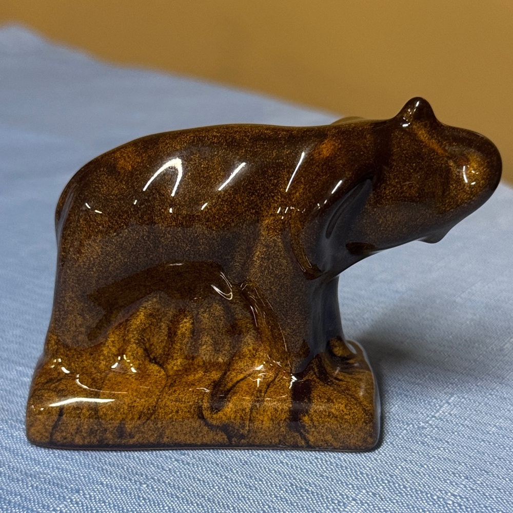 Van Briggle Brown Elephant Figurine 4.25” long